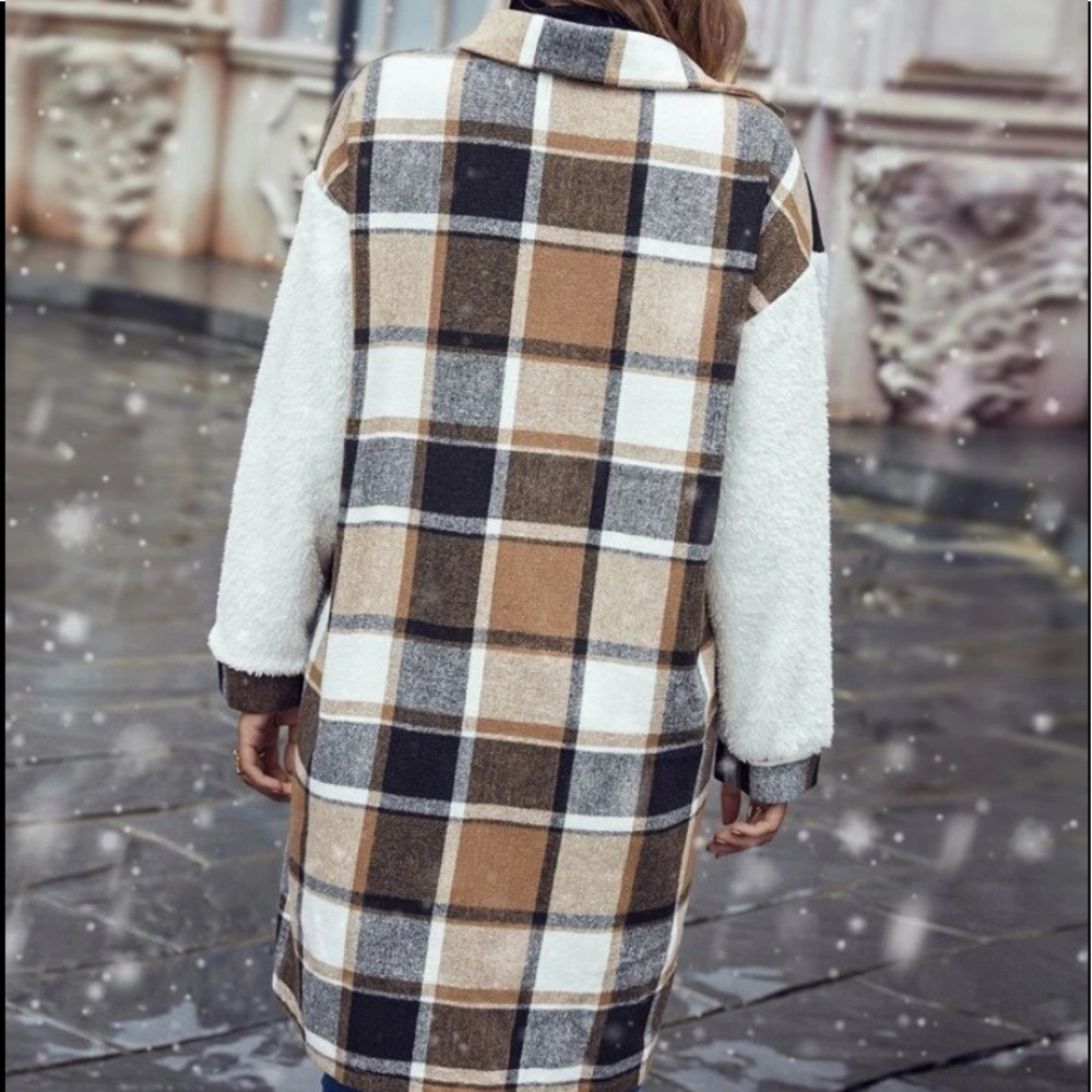 New Teddy plaid flannel button down jacket - Picture 6 of 6